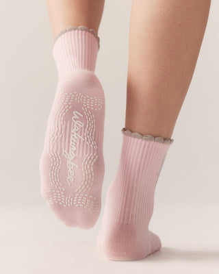 Ribbon Grip Socks (Strawberry)