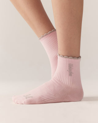 Ribbon Grip Socks (Strawberry)