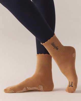 Ribbon Grip Socks (Latte)