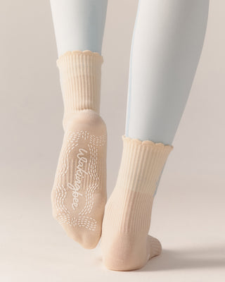 Ribbon Grip Socks (Oat)
