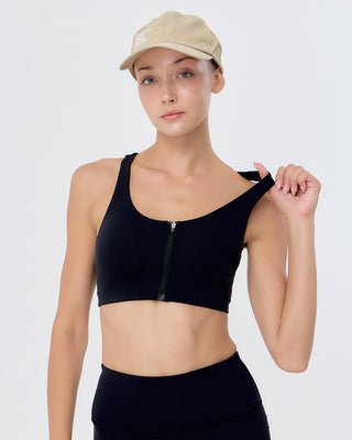 Sweat Zip Bra (Black)