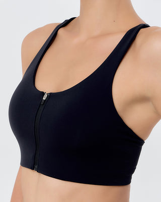 Sweat Zip Bra (Black)