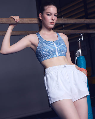 Sweat Zip Bra (Check)