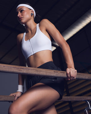 Sweat Zip Bra (White)
