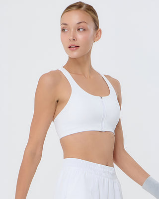 Sweat Zip Bra (White)