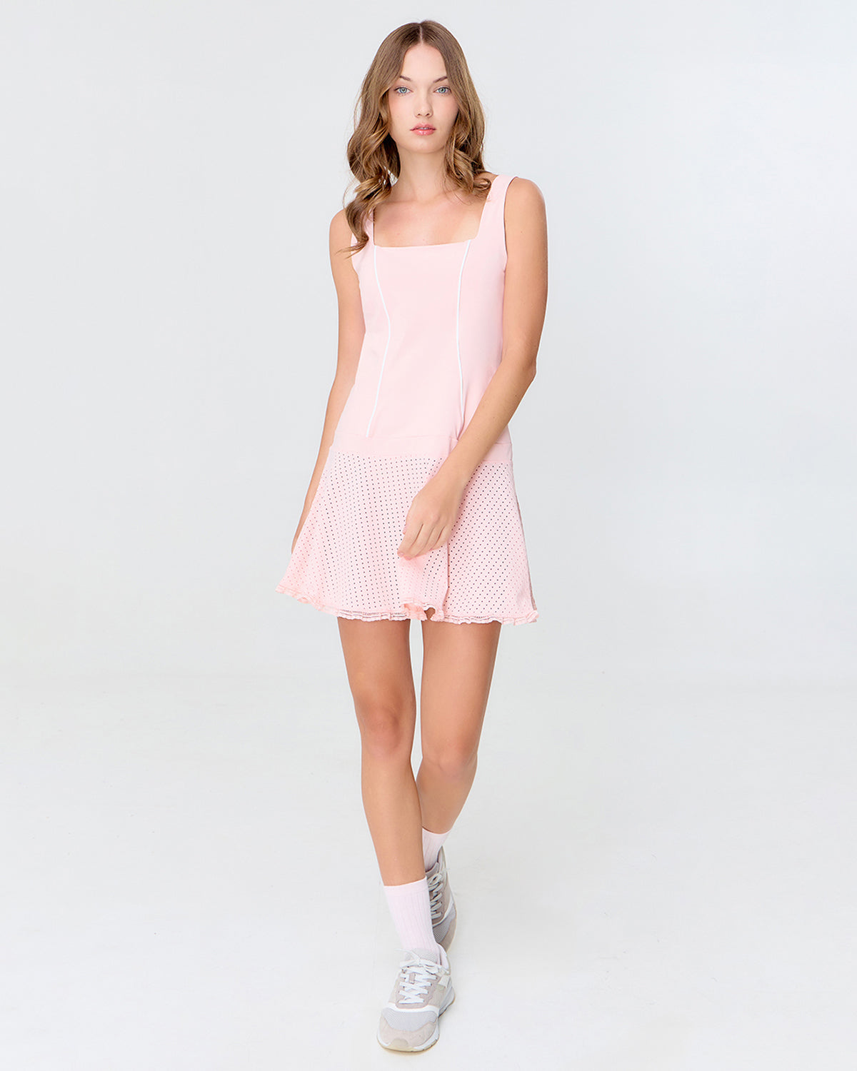 pink workout dress Love Dress: Square Neckline Workout Dress (Pink)